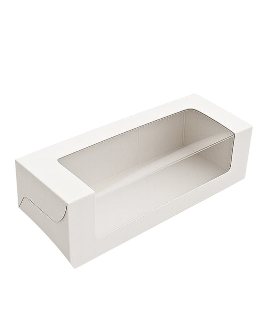 L6xW2xH2inch 6 Macaron Box White Virgin Kraft Paper With Window-1000/Ctn