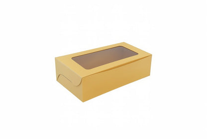 L6xW3xH1.75 inch 2 Brownie Box Brown Virgin Kraft Paper With Window-1000/Ctn