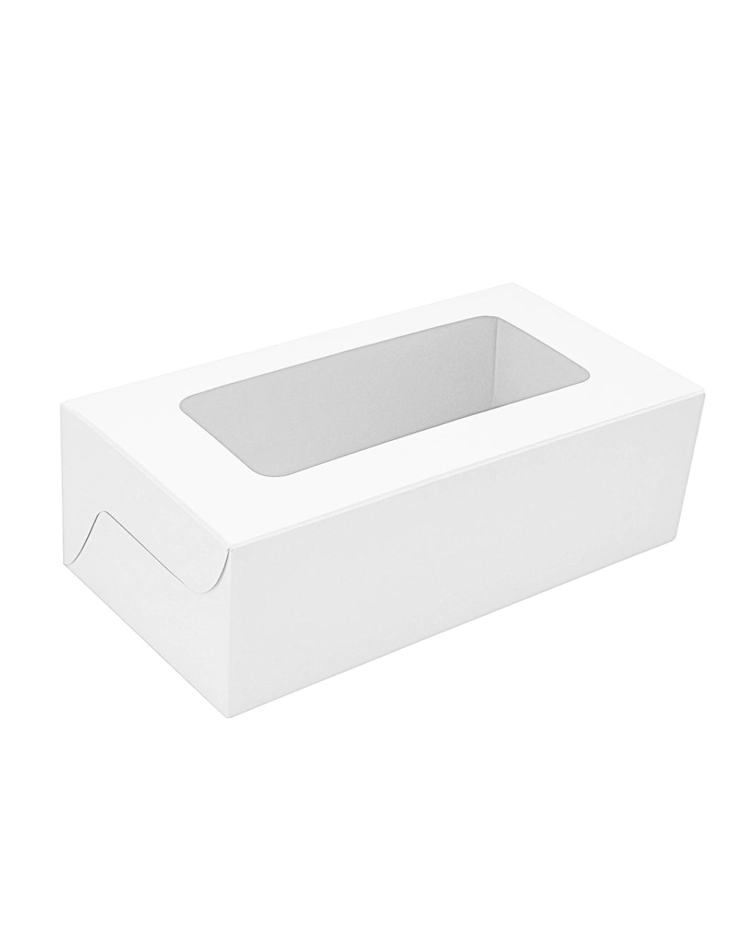 L6xW3xH1.75 inch 2 Brownie Box White Virgin Kraft Paper With Window-1000/Ctn