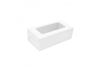 L7.5xW4xH2.5 inch 250Gms White Virgin Kraft Paper Plum Cake Box With Window-1000/Ctn