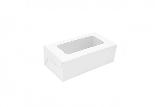 L7.5xW4xH2.5 inch 250Gms White Virgin Kraft Paper Plum Cake Box With Window-1000/Ctn