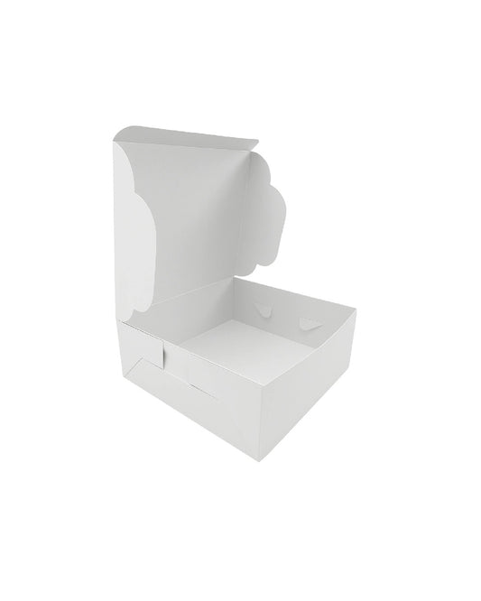 L8xW8xH4 inch 1/2kg White Virgin Kraft Paper Cake Box Without Window-1000/Ctn