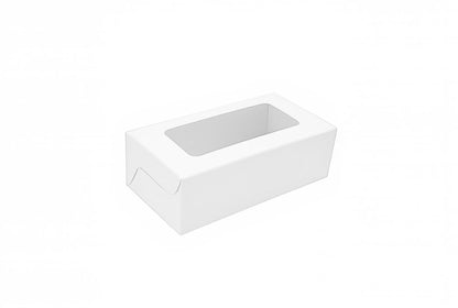 8.75 X 4 X 3.25 Inch 500Gms White Virgin Kraft Paper Plum Cake Box with Window-1000/ctn