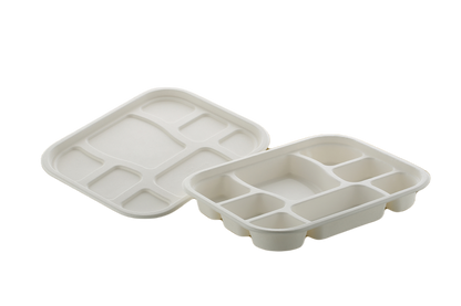 8 Compartment Bagasse Meal Tray 100% Compostable