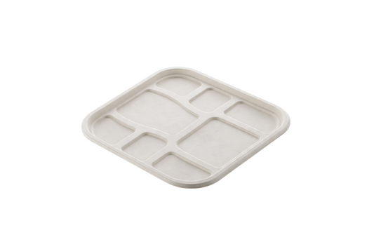 Lid For Bagasse 8 Compartment Meal Tray 100% Compostable
