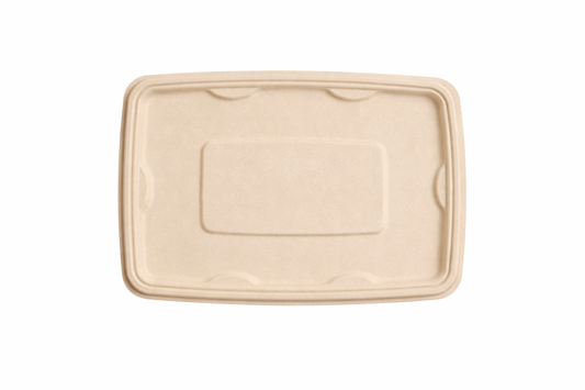 16oz/500ml Bagasse Rectangular Lid 100% Compostable