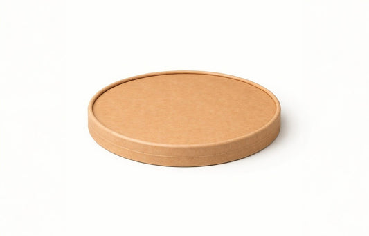 Paper Lids for 500ml, 650ml, 750ml and 1250ml Flat Kraft Brown Salad Bowls (148mm)