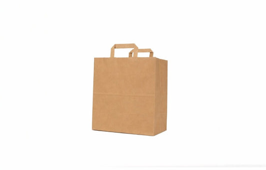 Kraft Brown Flat Handle Paper Bag H29.5xW29xG15cm