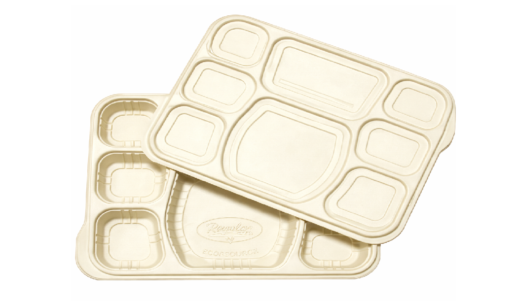8 Compartment L30xW23cm Cornstarch Meal Tray Biodegradable (Signature)