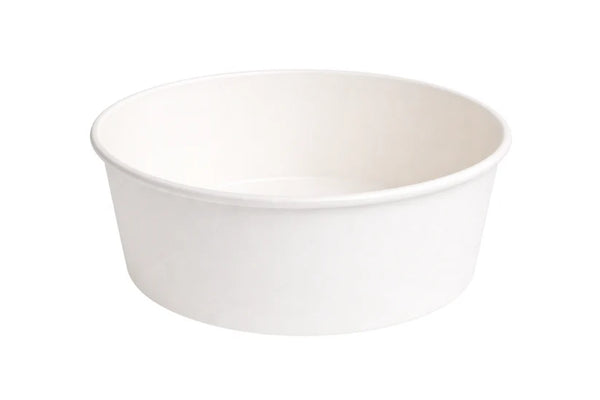 1250ml Flat Kraft White Paper Takeaway Container Food-grade with leak-resistant Suitable for soups, noodles, and hot or cold takeaway items.