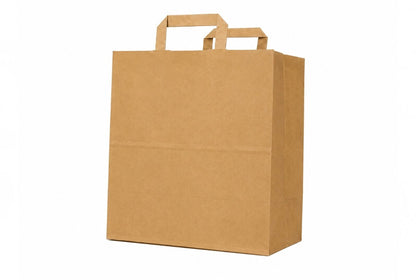 Kraft Brown Flat Handle Paper Bag H29.5xW29xG15cm