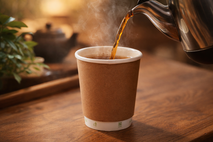8oz Double wall paper cup to drinks warm, ideal for coffee, tea, and other hot beverages in cafes and takeaway counters.