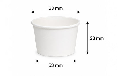 50ml Kraft White paper Takeaway container Food-grade with leak-resistant Suitable for soups, noodles, and hot or cold takeaway items.