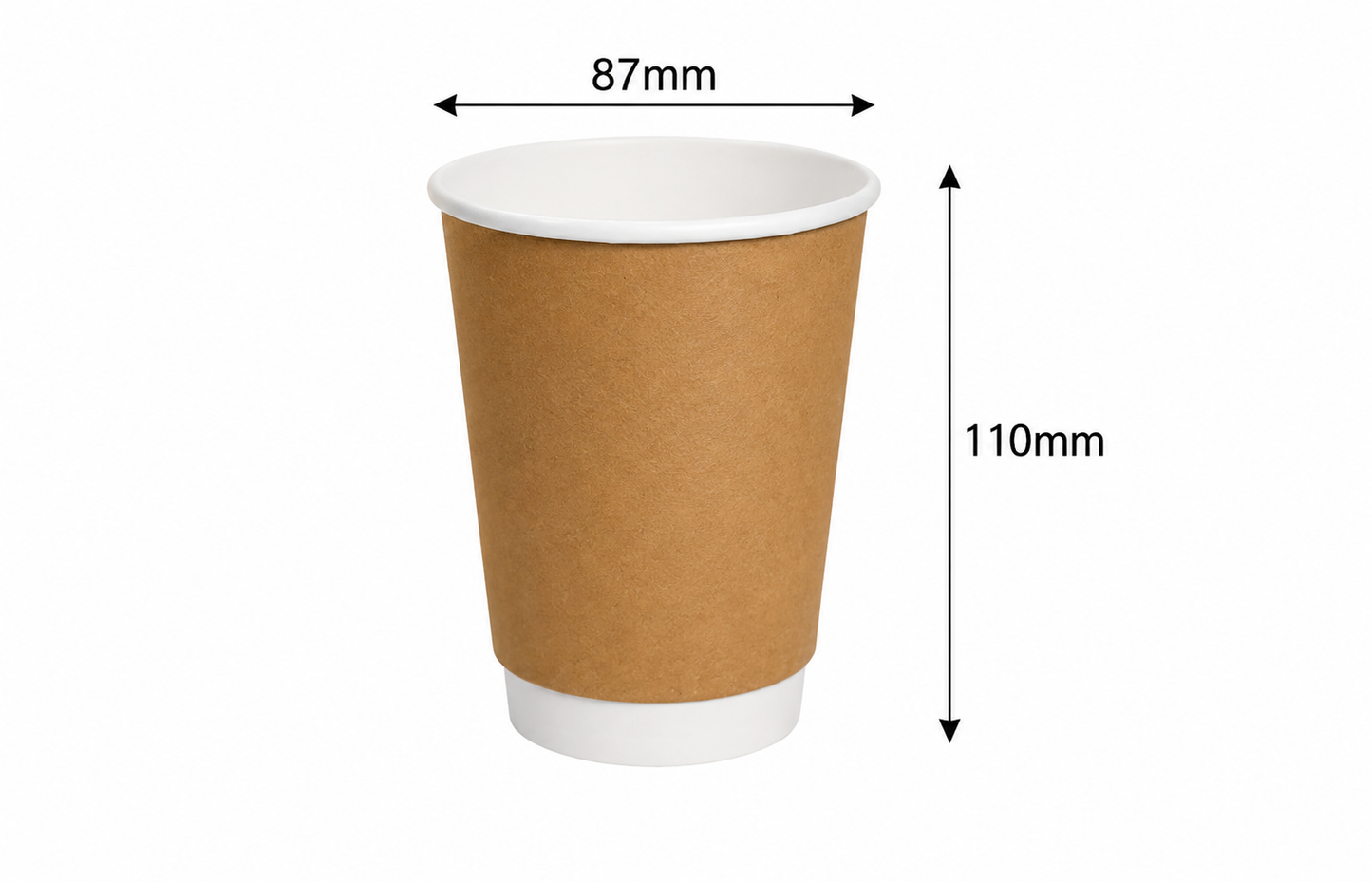 12oz Double wall paper cup to drinks warm, ideal for coffee, tea, and other hot beverages in cafes and takeaway counters.