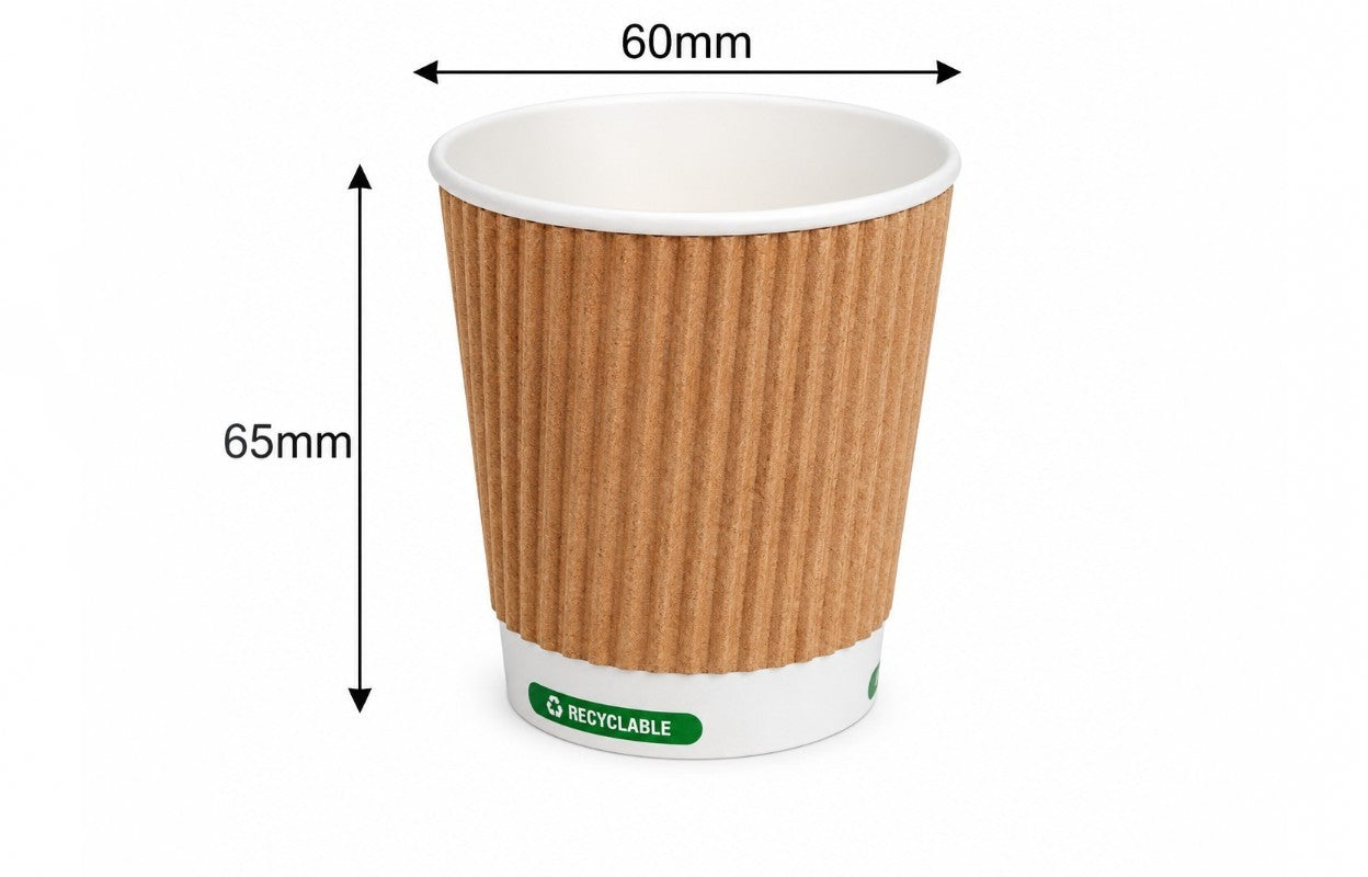 4oz ripple wall paper cup designed for serving hot beverages like coffee and tea, providing better heat protection and comfortable grip.