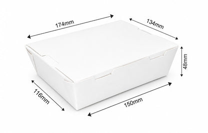 900ml White Kraft Food Grade Paper Lunch Box-800/Ctn