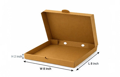 8inch Pizza Box 3Ply 200+120+200 Gsm Un Printed Brown