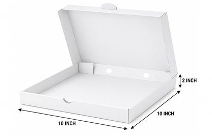 10inch Pizza Box 3Ply 200+120+200 Gsm Un Printed White