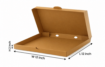 12inch Pizza Box 3Ply 200+120+200 Gsm Un Printed Brown