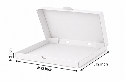 12inch Pizza Box 3Ply 200+120+200 Gsm Un Printed White