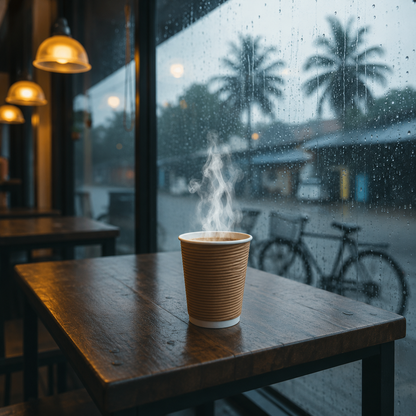 8oz ripple wall paper cup designed for serving hot beverages like coffee and tea, providing better heat protection and comfortable grip.