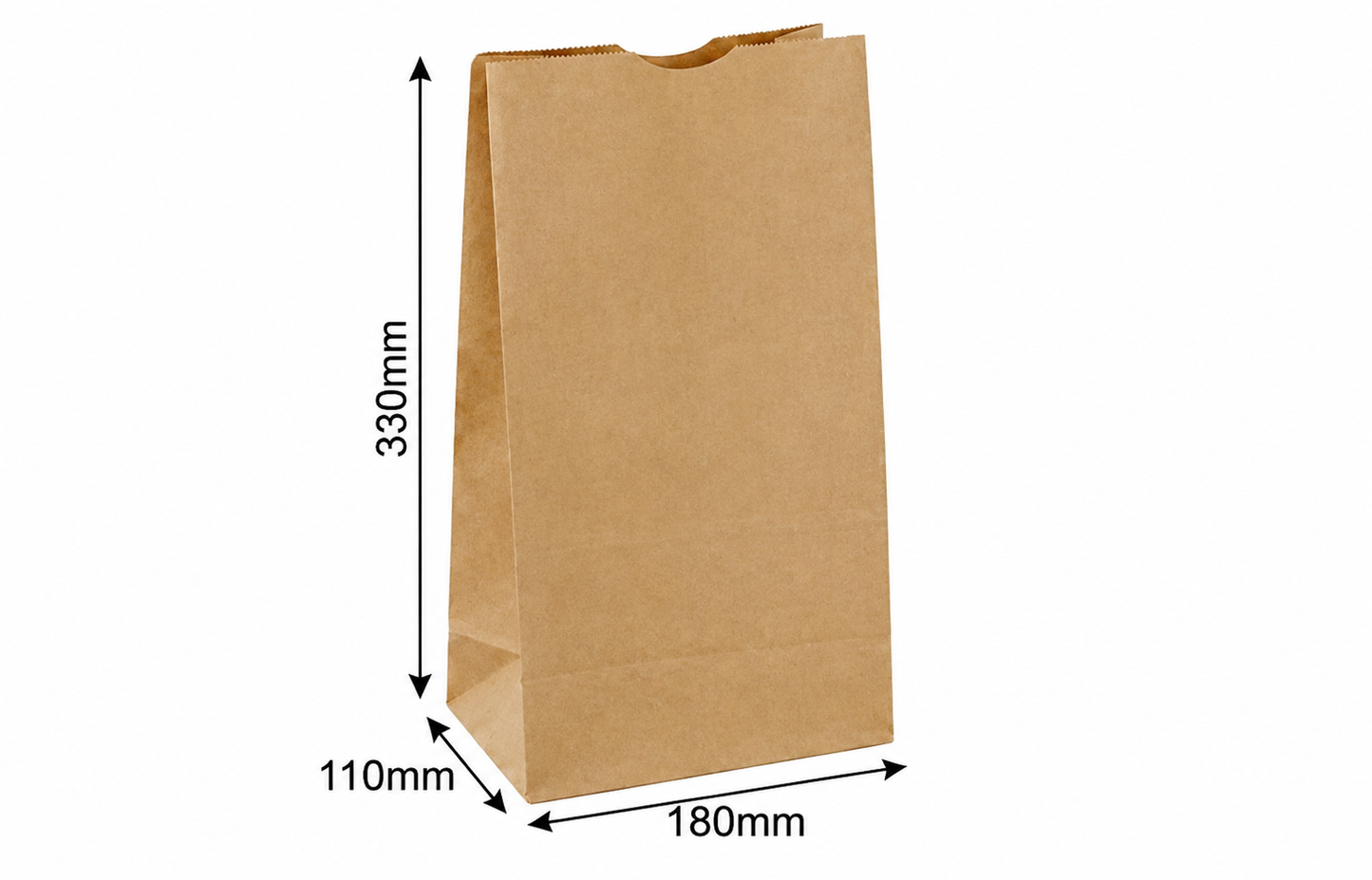 H33xW18xG11cm Brown Kraft Paper Bag Without Handle