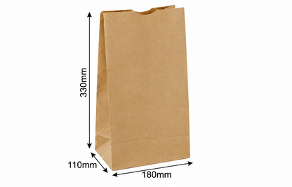 H33xW18xG11cm Brown Kraft Paper Bag Without Handle