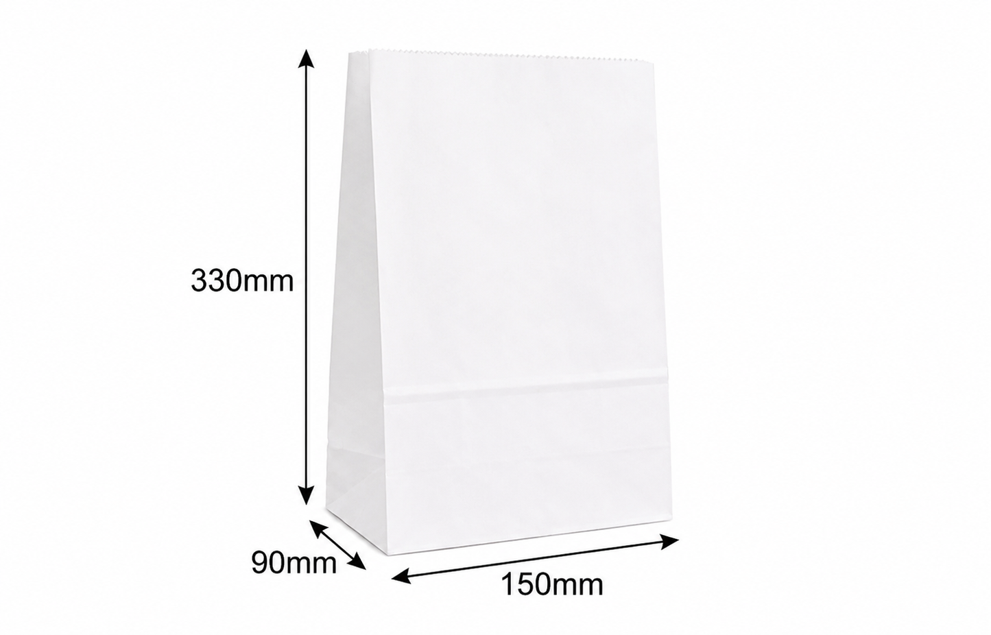 H30xW15XG9cm White Kraft Paper Bag Without Handle