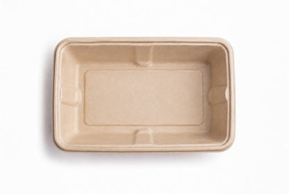 650ml Bagasse Rectangular Food Container Eco-friendly made from natural sugarcane bagasse fiber Strong, compostable, and ideal for hot meals and takeaway food