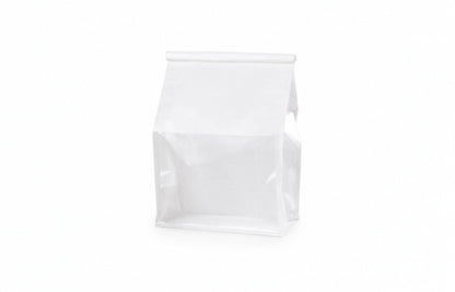 Kraft Paper Tin Tie Tab Lock Bakery Bag with Transparent Window XL