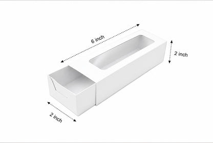 L6xW2xH2inch 6 Macaron White Virgin Kraft Paper Slider Box-1000/Ctn