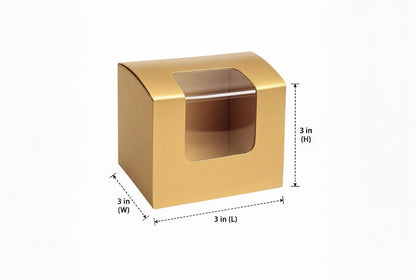 L3xW3xH3inch 3 Cookie Standup Box Brown Virgin Kraft Paper With Window-1000/Ctn