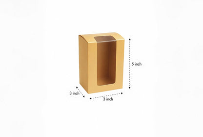 L3xW3xH5 inch 6 Cookie Standup Box Brown Virgin Kraft Paper With Window-1000/Ctn