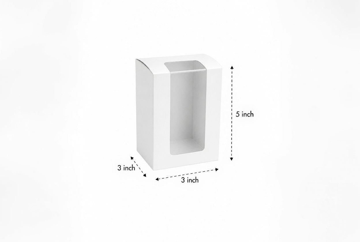 L3xW3xH5 inch 6 Cookie Standup Box White Virgin Kraft Paper With Window-1000/Ctn