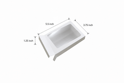 L5.5xW3.75xH1.25inch 6 Piece Chocolate Side Opening Box White Virgin Kraft Paper With Window-1000/Ctn