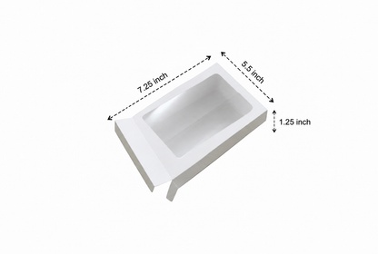 L7.25xW5.5xH1.25inch 12 Piece Chocolate Side Opening Box White Virgin Kraft Paper With Window-1000/Ctn