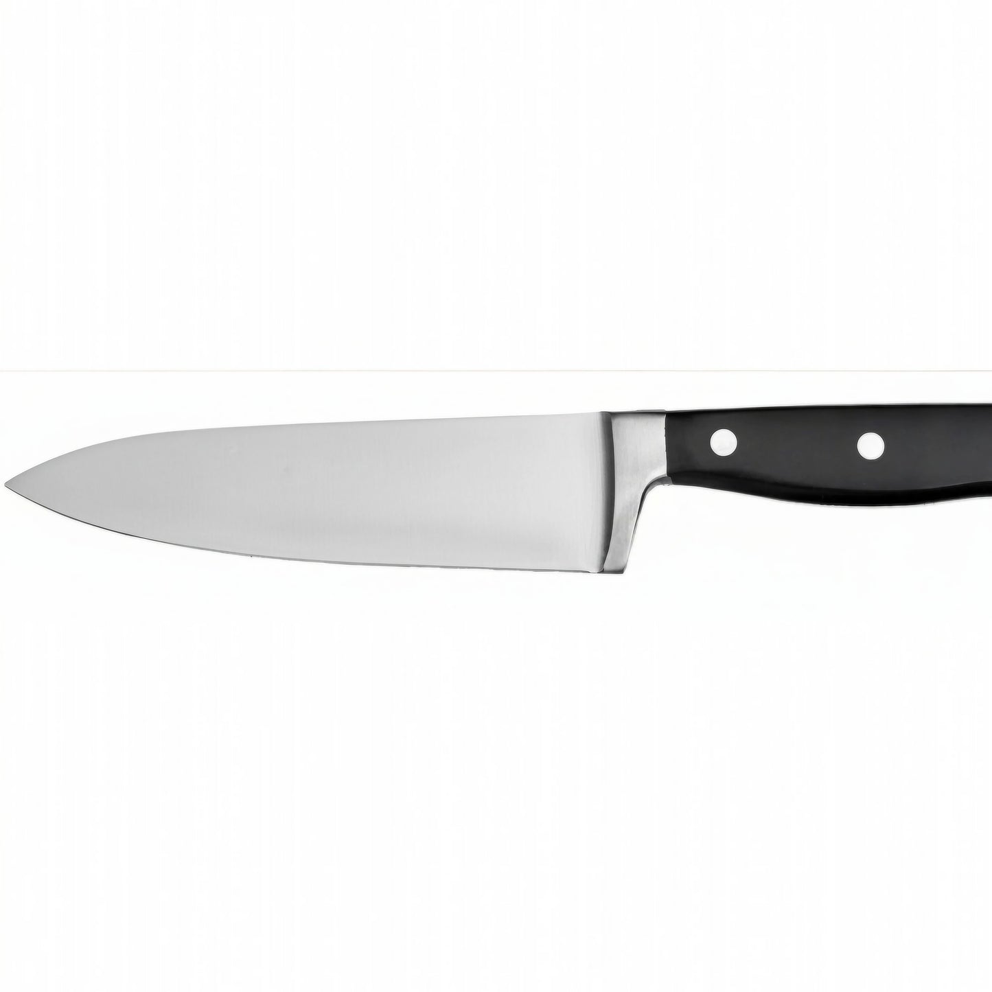 8-inch Blade Steel Handle Chef Knife in Black