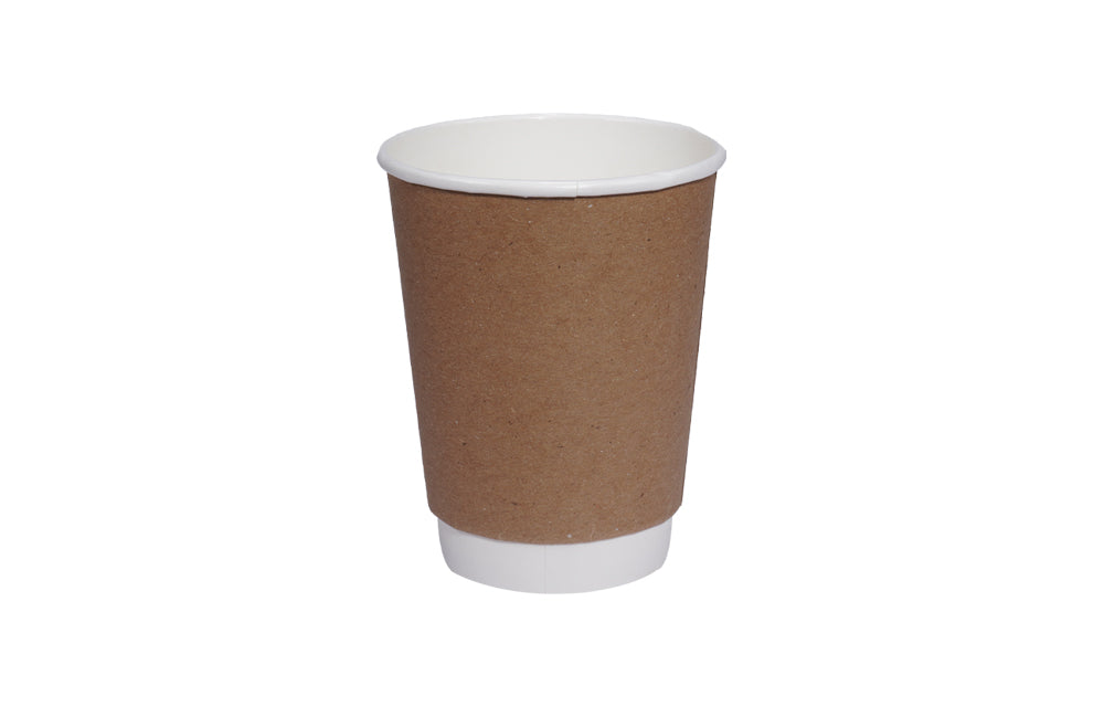 12oz Double wall paper cup to drinks warm, ideal for coffee, tea, and other hot beverages in cafes and takeaway counters.