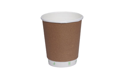 8oz Double wall paper cup to drinks warm, ideal for coffee, tea, and other hot beverages in cafes and takeaway counters.