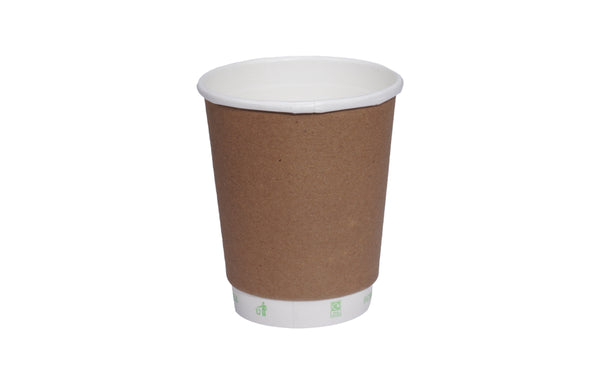 8oz Double wall paper cup to drinks warm, ideal for coffee, tea, and other hot beverages in cafes and takeaway counters.