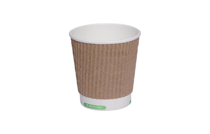 4oz ripple wall paper cup designed for serving hot beverages like coffee and tea, providing better heat protection and comfortable grip.
