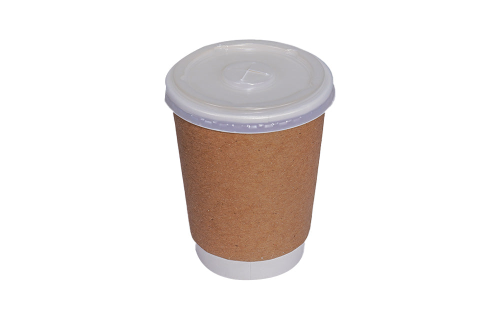 12oz Double wall paper cup to drinks warm, ideal for coffee, tea, and other hot beverages in cafes and takeaway counters.