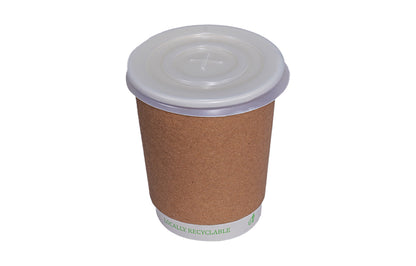 8oz Plastic Straw Cut Lid For Double Wall Paper Cup