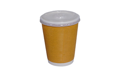 Bio Paper Ripple Cup 8oz Straw Cut PP Lid