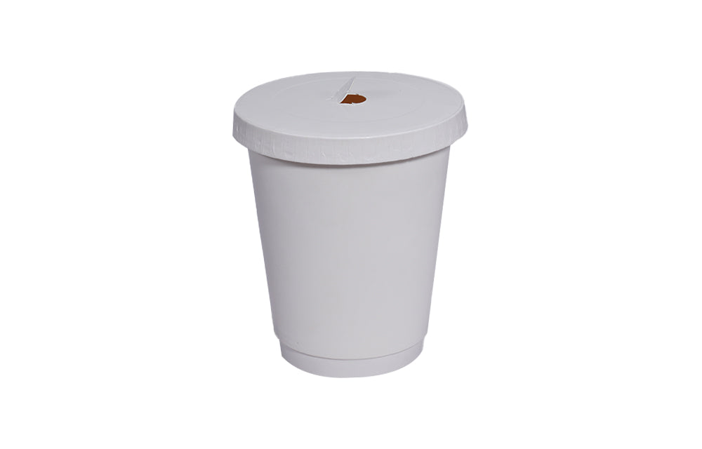 16oz Paper Straw Cut Lid For Double wall Cup