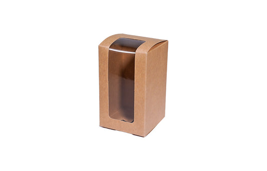 6 Cookie L3xW3xH5 Box Stand Up Shape Kraft Paper Brown