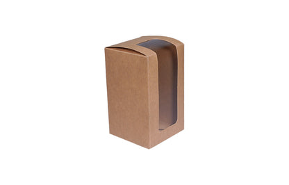 6 Cookie L3xW3xH5 Box Stand Up Shape Kraft Paper Brown