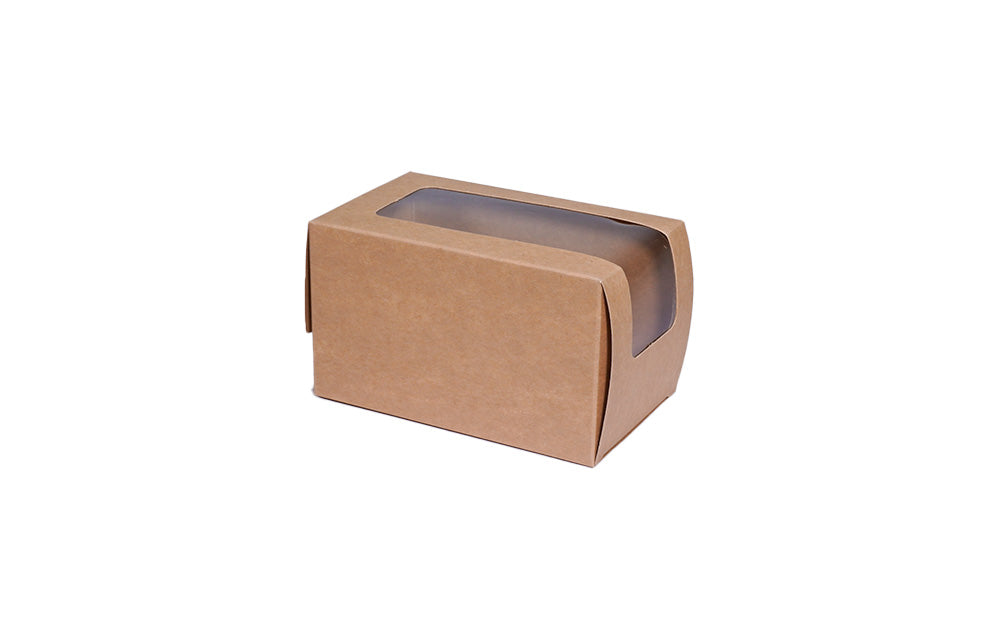 6 Cookie L3xW3xH5 Box Stand Up Shape Kraft Paper Brown