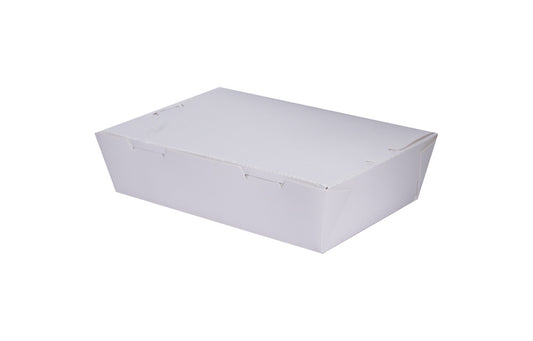 L18xW12xH5cm 1200ml White Kraft Food Grade Paper Lunch Box-500/Ctn