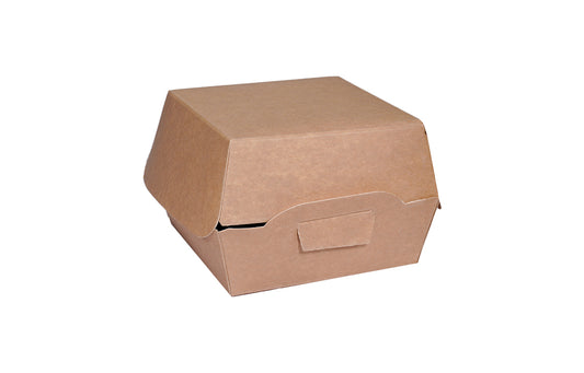 L4.5xW4.5xH3.5 inch Brown Virgin Kraft Paper Burger Box -200/Ctn